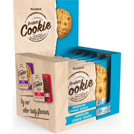 Weider Protein Cookie 90 g vegán fehérje süti  (12db/doboz)- keksz-csokoládé